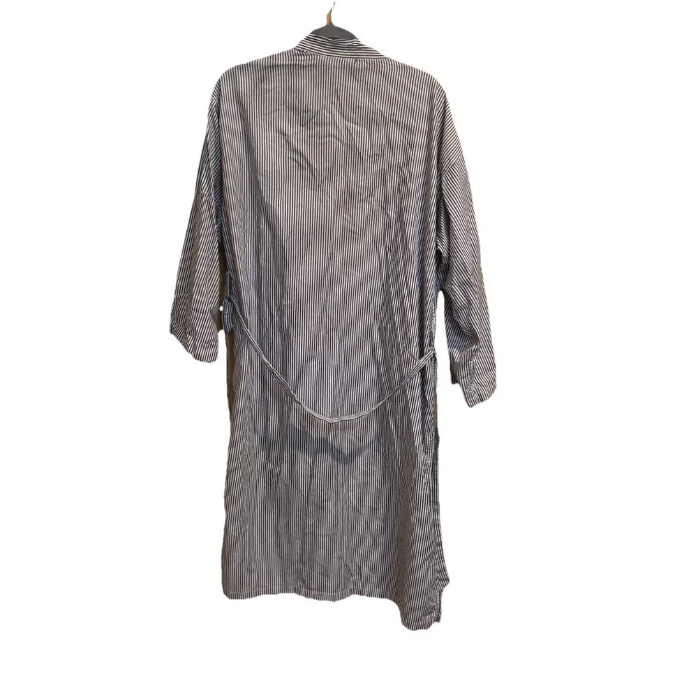 Polo Ralph Lauren Men's‎ Cotton Robe Blue White Stripe Belted  Bath Robe Large